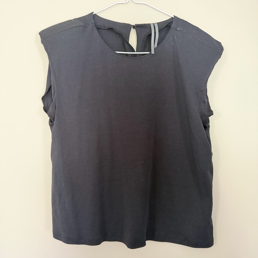 Anthropologie Sleeveless Round-Neck Tank Top in Charcoal